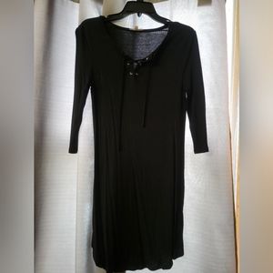 Zenana Black Long Sleeve T-Shirt Dress